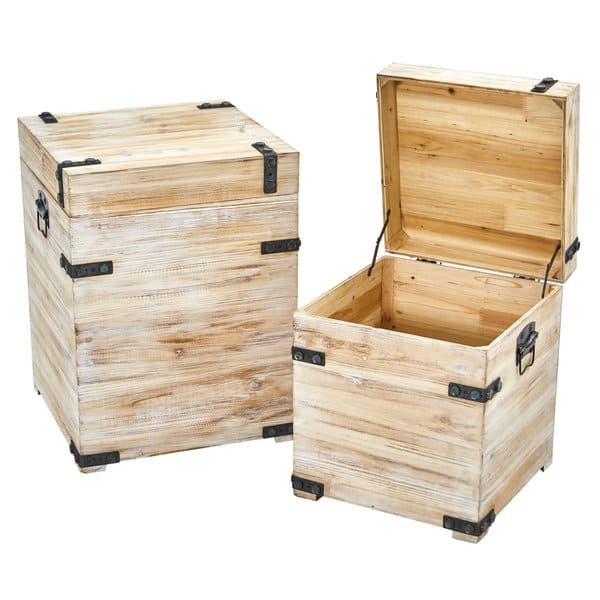 Decorative White Wash Storage Bo Trunks With Metal Decorative White Wash Storage Bo Trunks With Metal