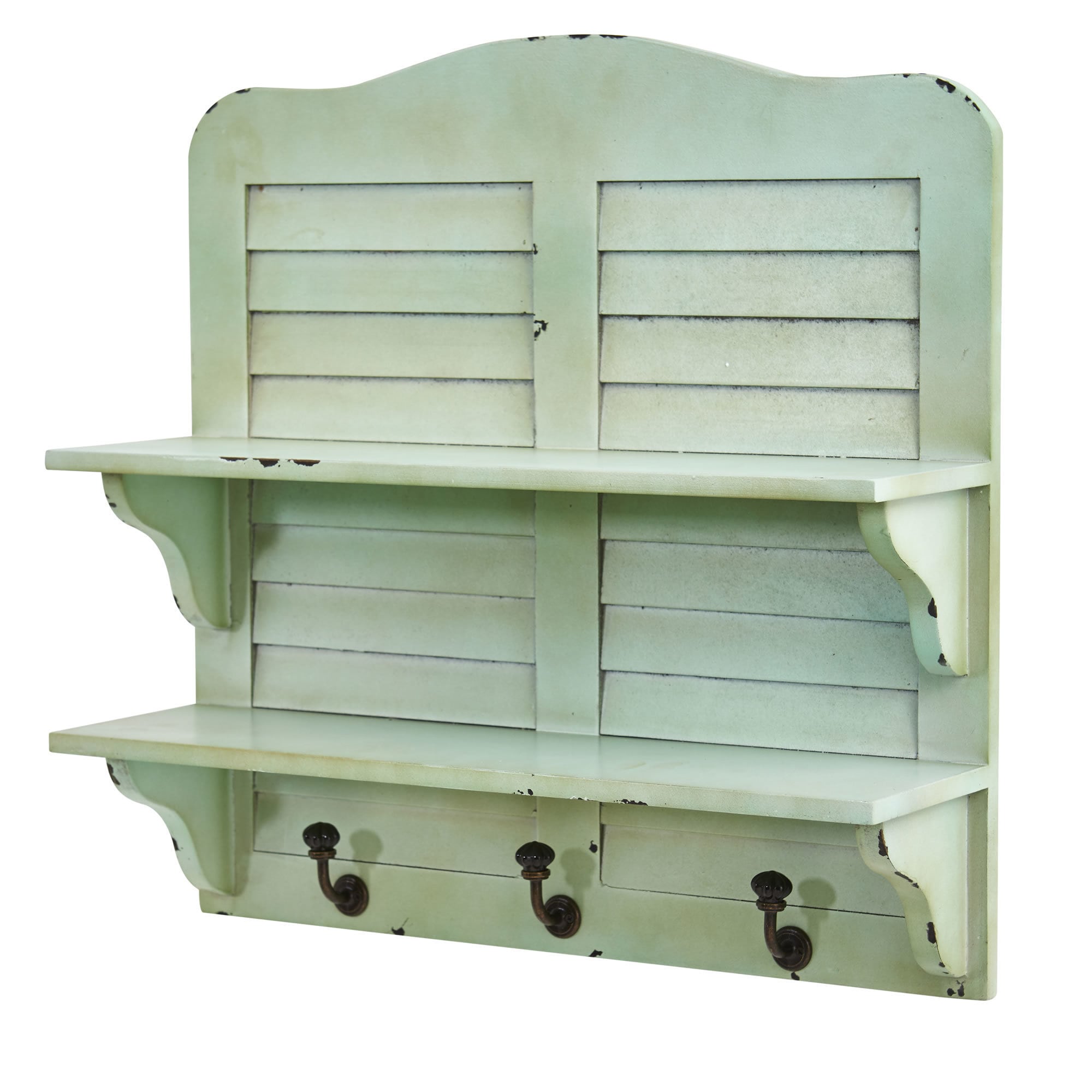 Shop 20 Vintage Window Shutter Shelving With Hooks Wall Decor Overstock 19627792