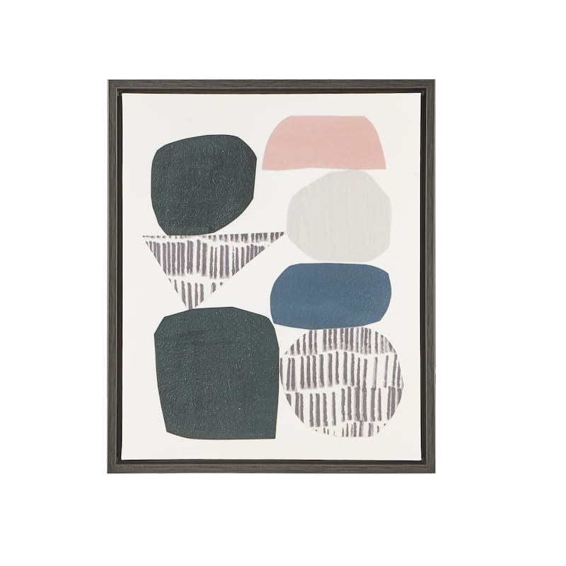 Urban Habitat Grey Rock Garden Gel Coat Framed Canvas 2-piece Set