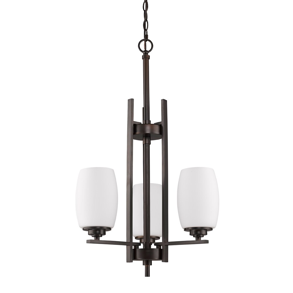 Sophia 3-light Oil Rubbed Bronze Mini Chandelier w/Glass Shades (30.25 inch, 3-Light, Oil Rubbed Bronze) - Chandeliers For Bedrooms by Overstock.com