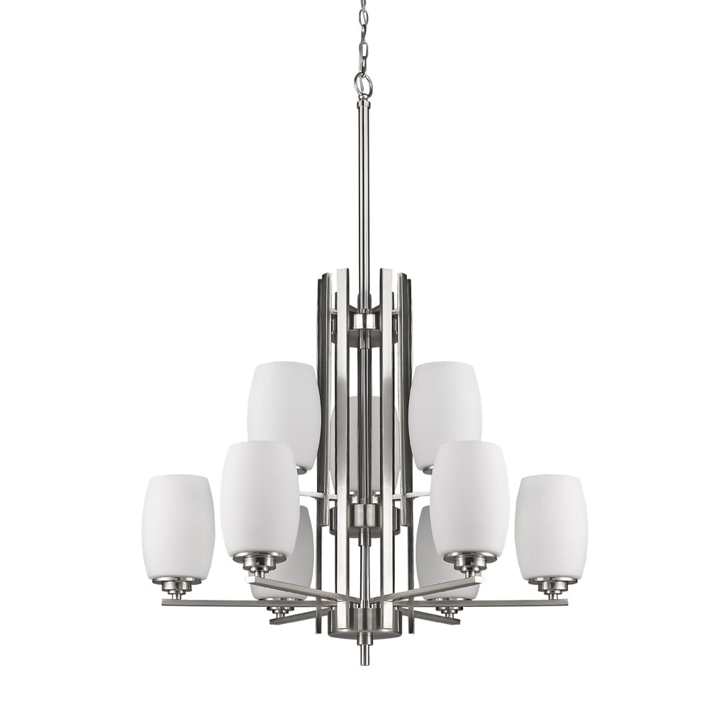 Acclaim Lighting Sophia Indoor 9-Light Satin Nickel Chandelier With Glass Shades (42.5 inch, 9-Light, Satin Nickel) - Chandeliers For Bedrooms by Overstock.com