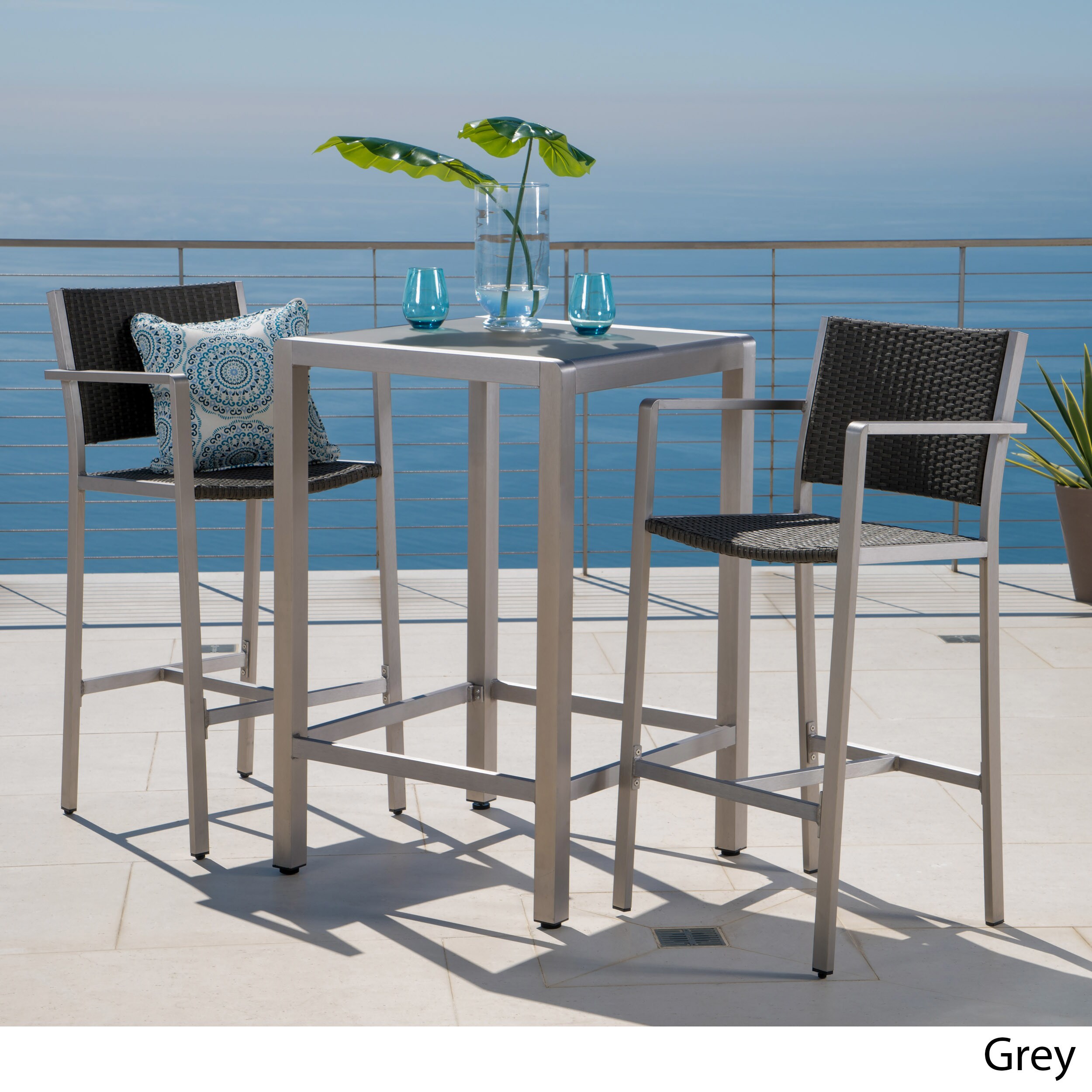 garden high table and bar stools