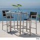 Cape Coral Outdoor 3-piece Bar Set with Glass Table Top by Christopher Knight Home - Thumbnail 1