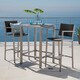 Cape Coral Outdoor 3-piece Bar Set with Glass Table Top by Christopher Knight Home - Thumbnail 0
