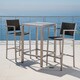 Cape Coral Outdoor 3-piece Bar Set with Glass Table Top by Christopher Knight Home - Thumbnail 2