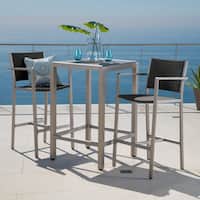 Cape Coral Outdoor 3-piece Bar Set with Glass Table Top by Christopher Knight Home