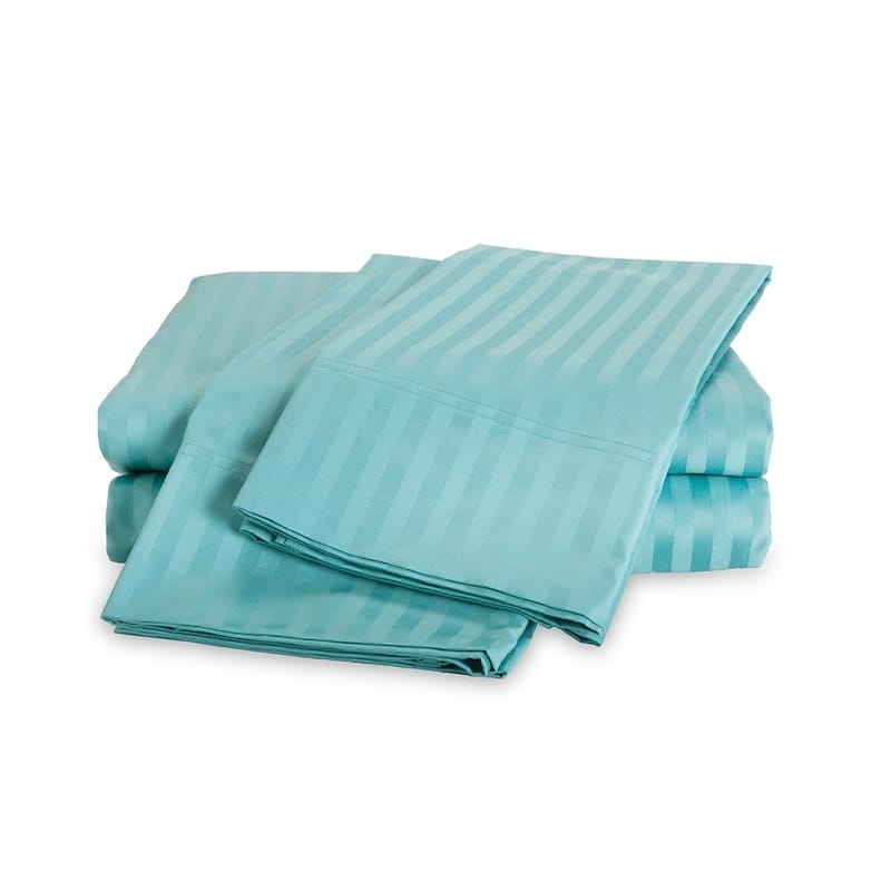 Kotter Home 650 Thread Count Striped Cotton Sheet Set - Teal - California King