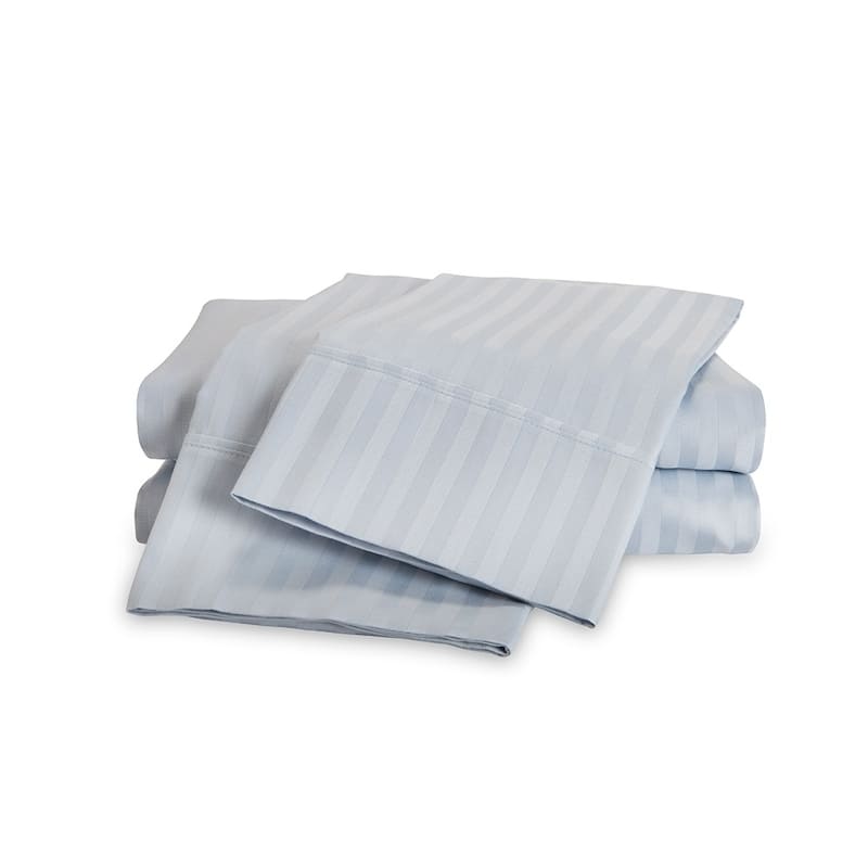 Kotter Home 650 Thread Count Striped Cotton Sheet Set - Sky Blue - California King