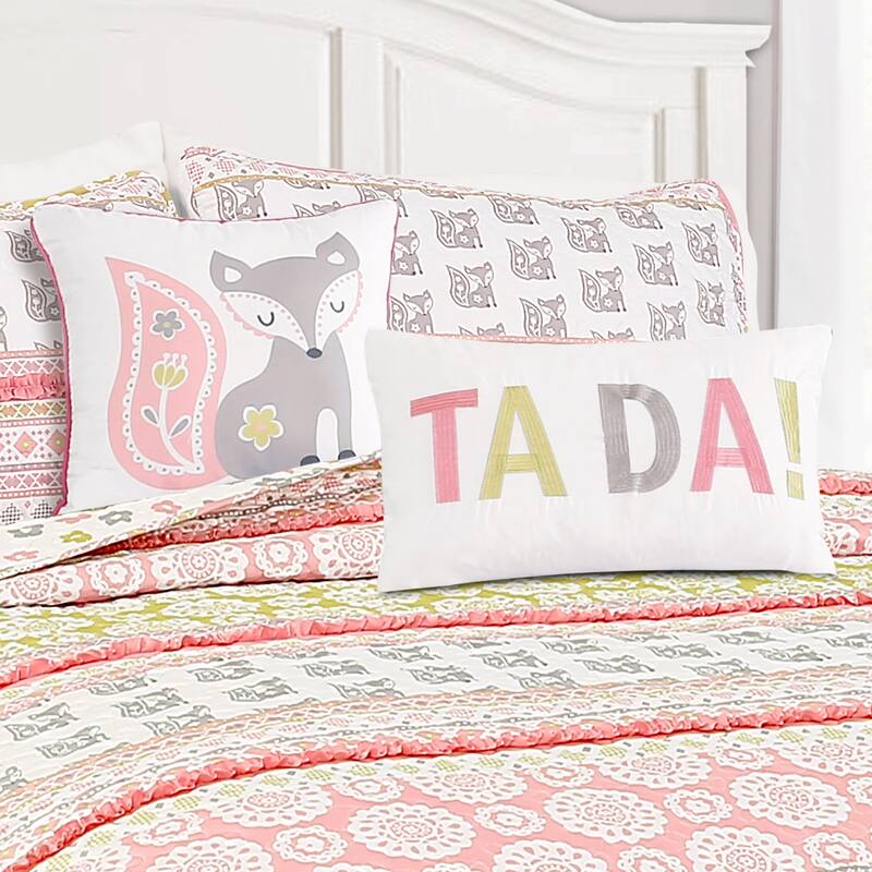 Lush Decor Fox Ruffle Stripe 5-piece Quilt Set