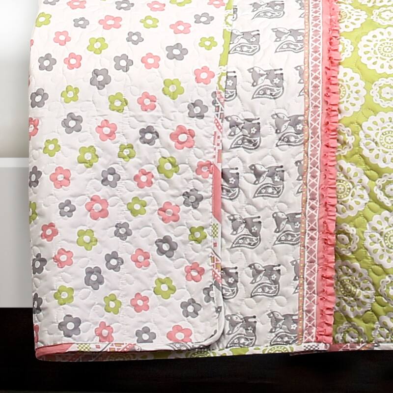 Lush Decor Fox Ruffle Stripe 5-piece Quilt Set