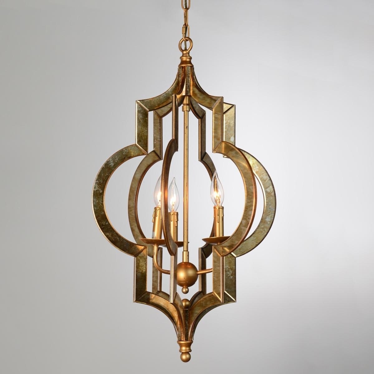 Serena Rustic Gold 3-Light Candelabra Chandelier by Kosas Home (Serena 3-Light Candelabra Chandelier by Kosas Home) - Chandeliers For Bedrooms by Overstock.com