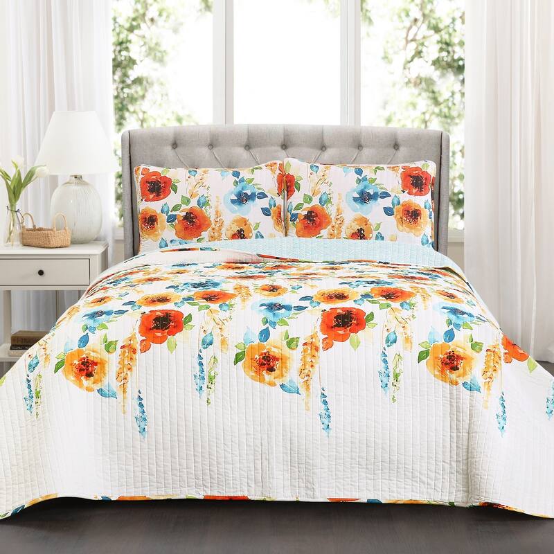 Lush Decor Percy Bloom 3 Piece Quilt Set