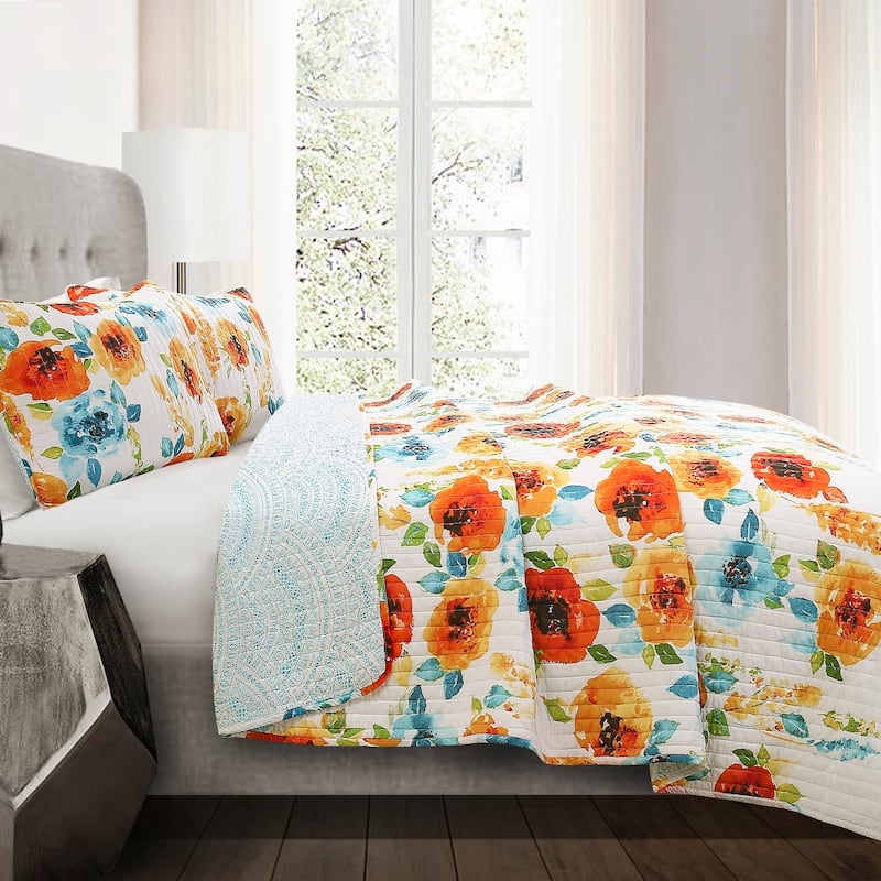 Lush Decor Percy Bloom 3 Piece Quilt Set