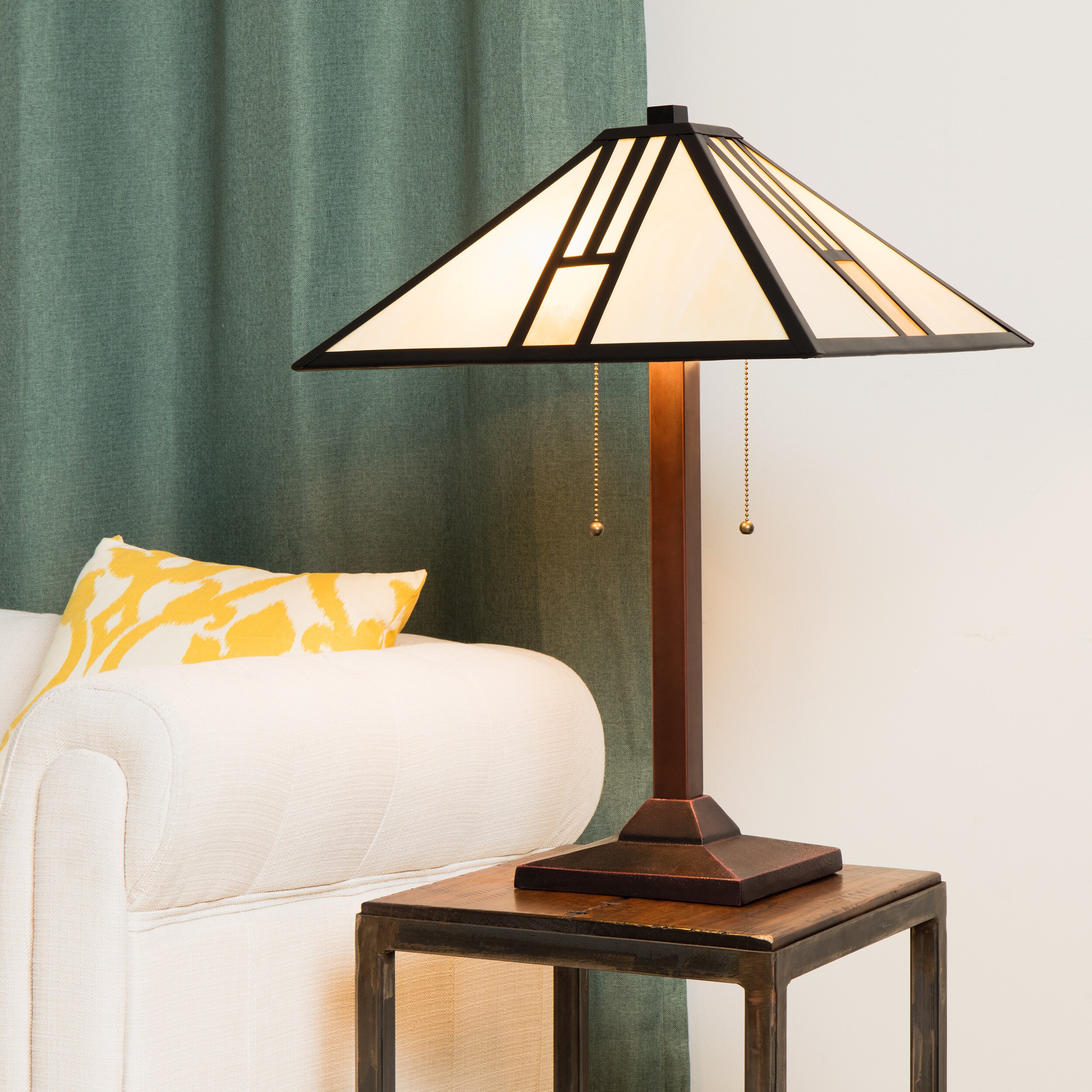 Shop Tiffany Style White Mission Style Table Lamp Overstock