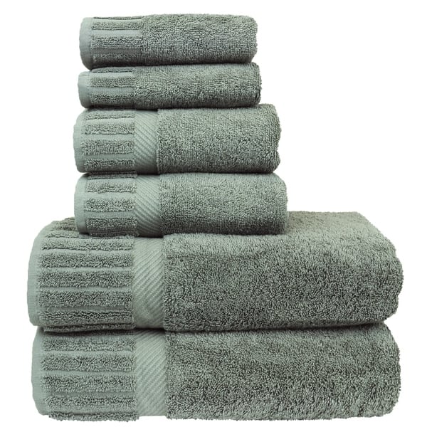 Home Sweet Home 100% Cotton 6-Piece Bath Towel Set - Extra Soft Bath  Towels, Black