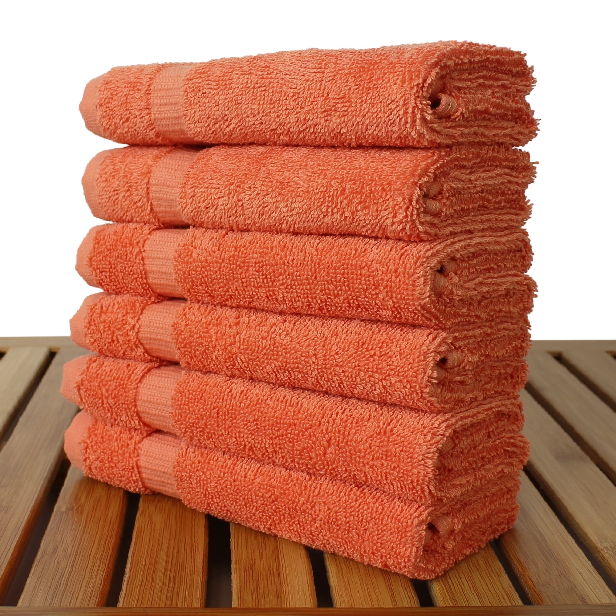 Bare Cotton 13x13-inch Washcloths (Set of 6) Coral