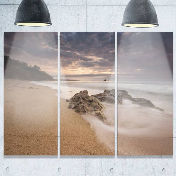 Phase1 Peaceful Seashore with White Waves - Beach Metal Wall At ...