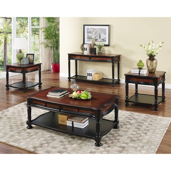 tobacco end table Steve Silver Jersey Scalloped Apron Prescott Tobacco Occasional Tables Collection