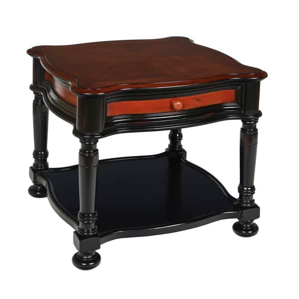 tobacco end table Linon Home Thomas - Antique adding visual contrast Alpine - End Table -