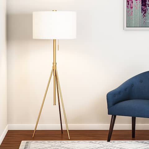 Carson Carrington Vasteras Adjustable Tripod Matte Gold Metal Floor Lamp