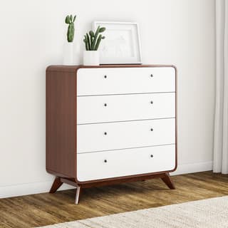 Walnut Finish Dressers Chests Online At Our Carson Carrington Hafnarfijorour Mid Century 4 Drawer Chest