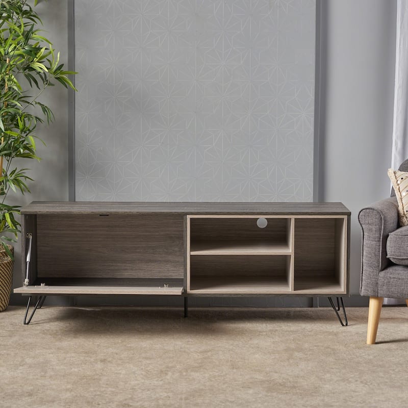 Houlihan Mid-Century Modern Two-Toned TV Stand with Hairpin Legs by Christopher Knight Home