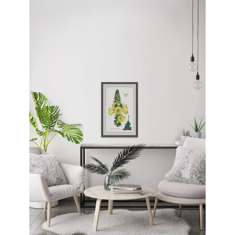 'Yellow Monkshood' Framed Painting Print - Multi-Color