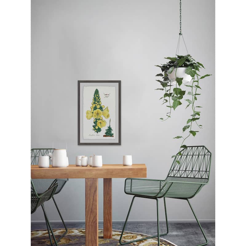 'Yellow Monkshood' Framed Painting Print - Multi-Color