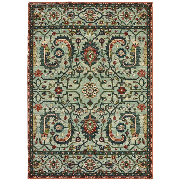The Curated Nomad Clemente Vintage Tribal Green/ Rust Area Rug - 9'10" x 12'10"
