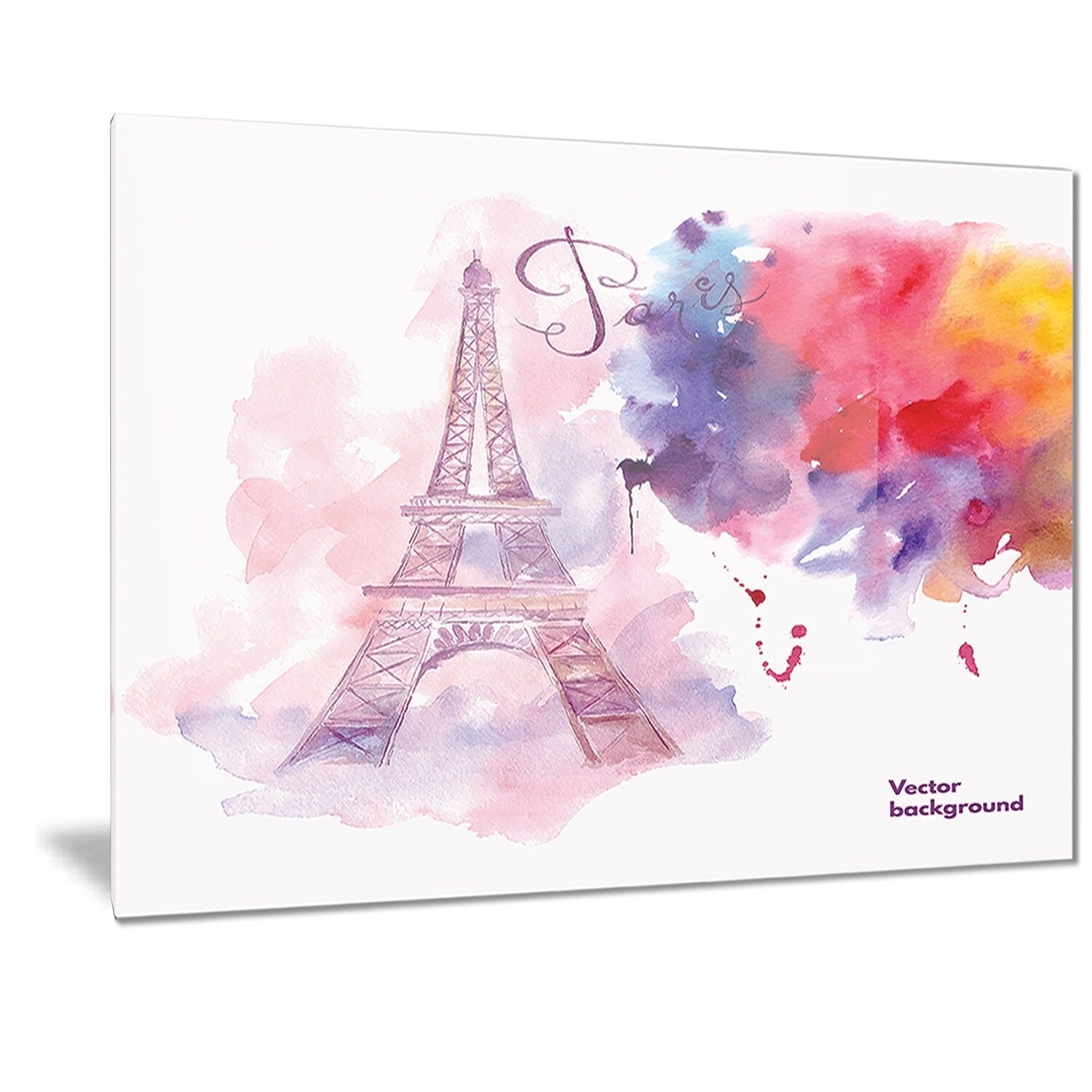 Shop Phase1 Designart Eiffel Tower In Cloud Of Colors Watercolor