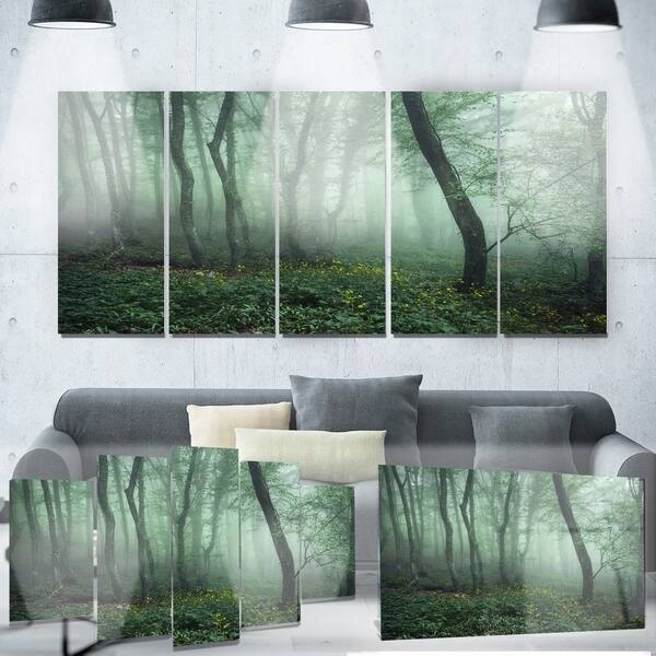 Phase1 Designart 'Trail Through Dark Foggy Forest' Landscape Photo ...