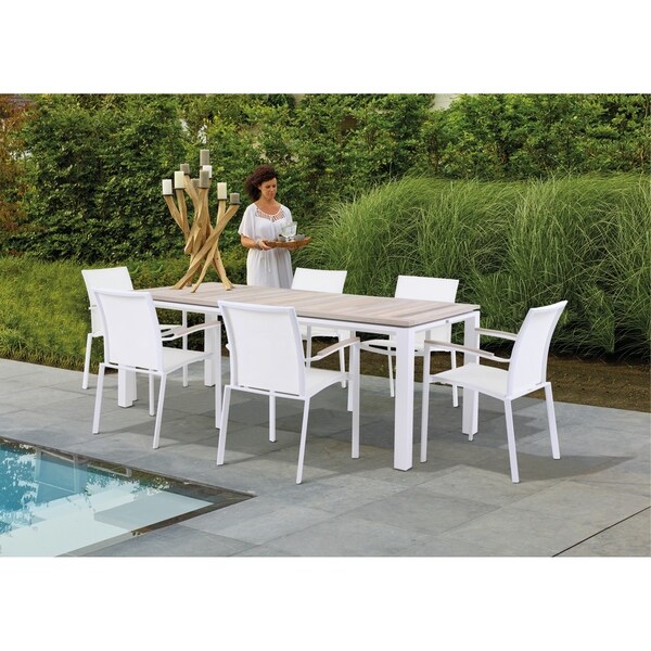 Timber 7 Pc White Dining Set