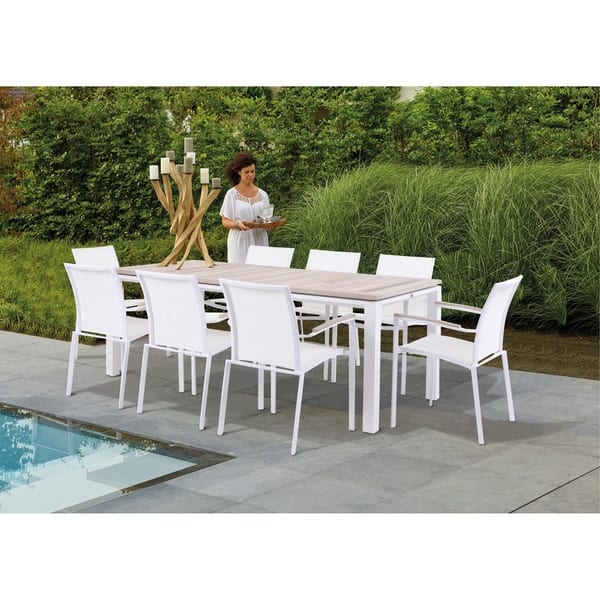 Shop Timber 9 Pc White Dining Set On Sale Overstock 19670481