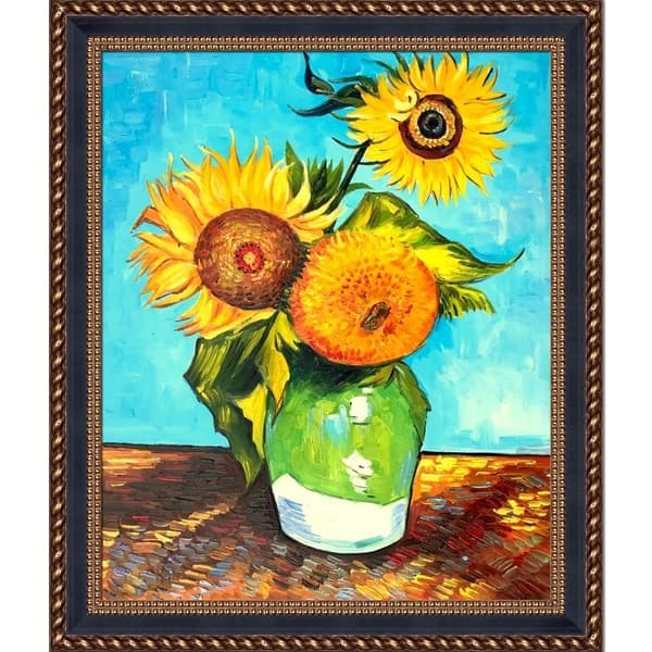 Vincent Van Gogh 'Sunflowers, First Version' Hand Painted Oil