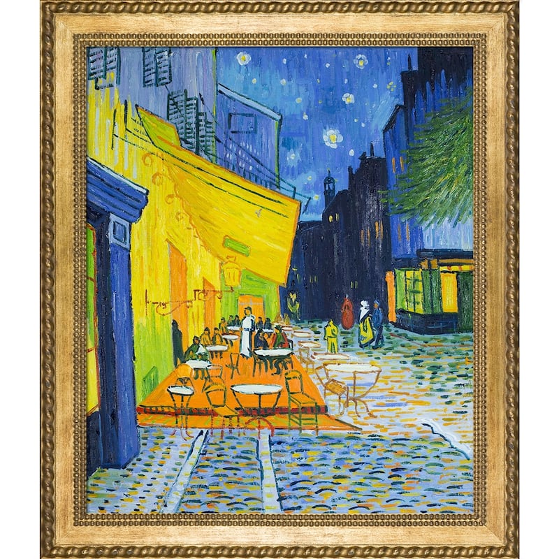 La Pastiche Vincent Van Gogh 'cafe Terrace At Night' Hand Painted Oil 