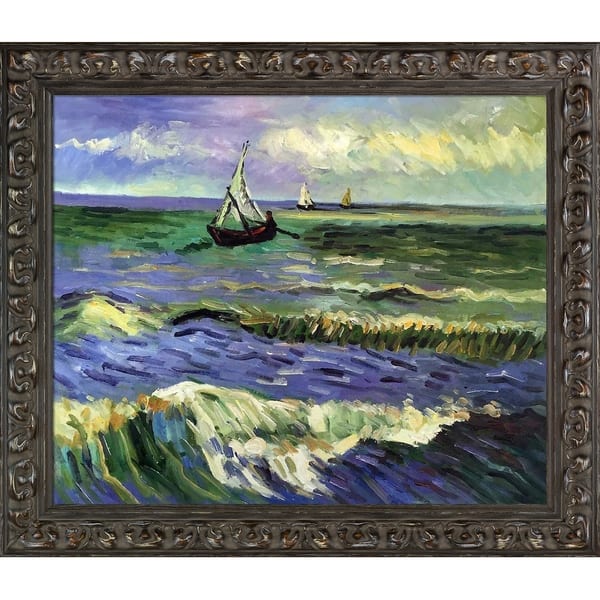 Vincent Van Gogh 'Seascape at Saintes Maries' Hand Painted Oil ...