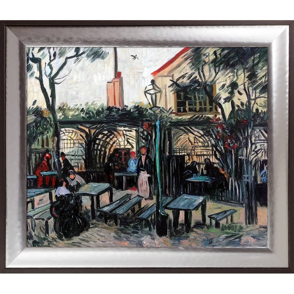 La Pastiche Vincent Van Gogh 'Terrace of a Cafe on Montmartre -La Guinguette' Hand Painted Oil Reproduction