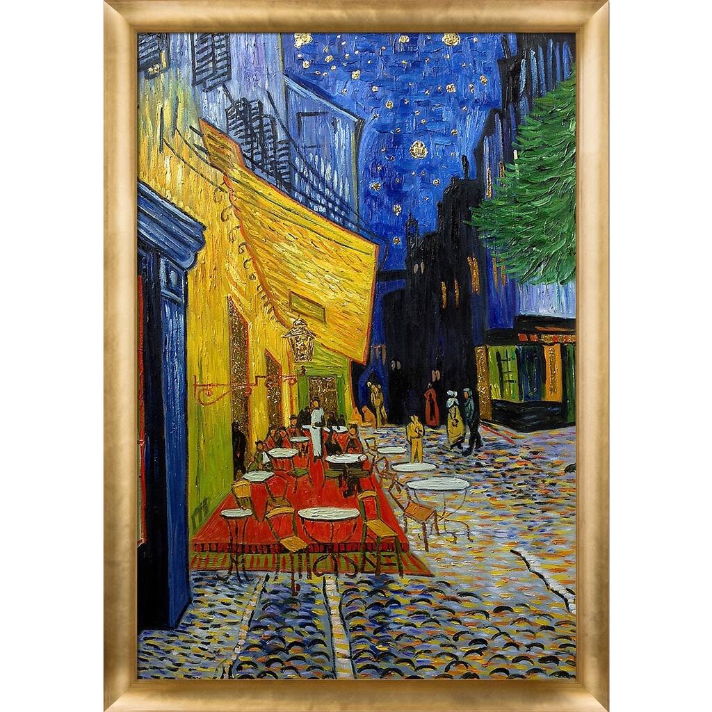 La Pastiche Vincent Van Gogh 'Cafe Terrace at Night' (Luxury Line) Hand Painted Oil Reproduction