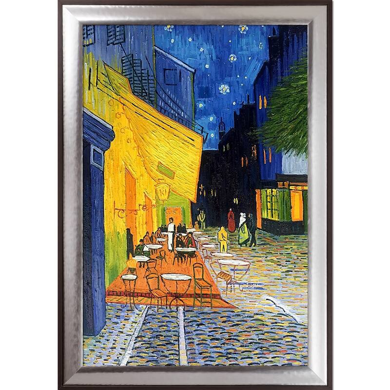 La Pastiche Vincent Van Gogh 'Cafe Terrace at Night' Hand Painted Oil ...