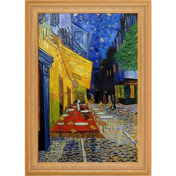 Vincent Van Gogh 'Cafe Terrace at Night' (Luxury Line) Hand Painted Oil ...