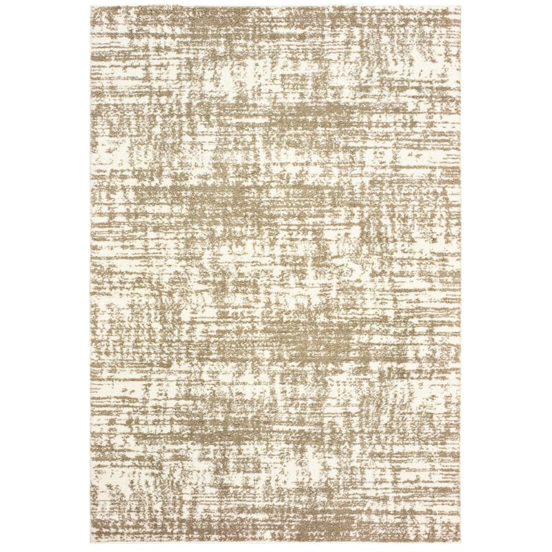 Style Haven Pilo Ivory and Taupe Distressed Area Rug
