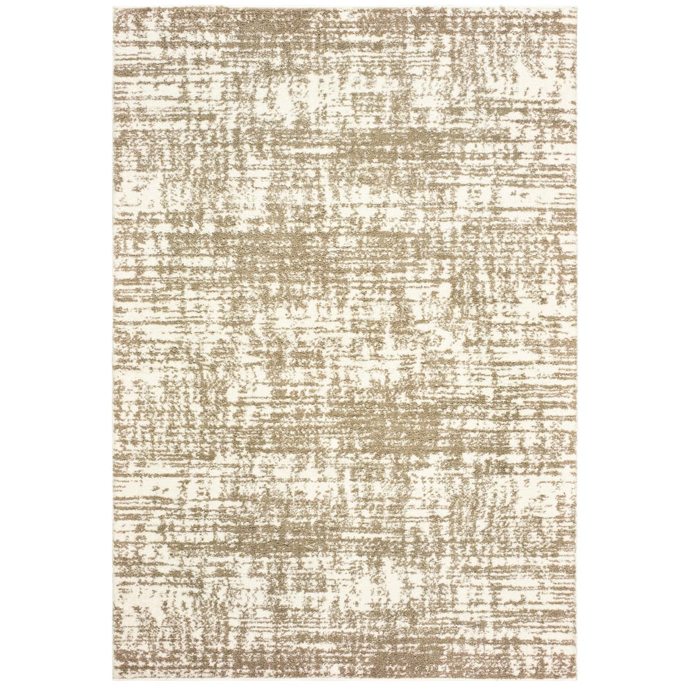Style Haven Pilo Ivory and Taupe Distressed Area Rug