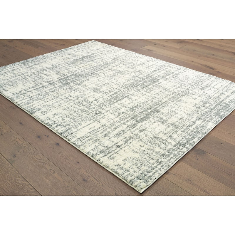 Style Haven Pilo Ivory and Taupe Distressed Area Rug