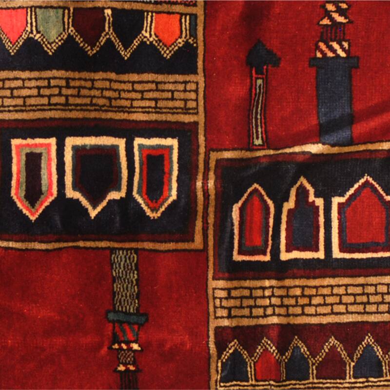 HERAT ORIENTAL Handmade One-of-a-Kind Balouchi Wool Rug - 2'9 x 4'10