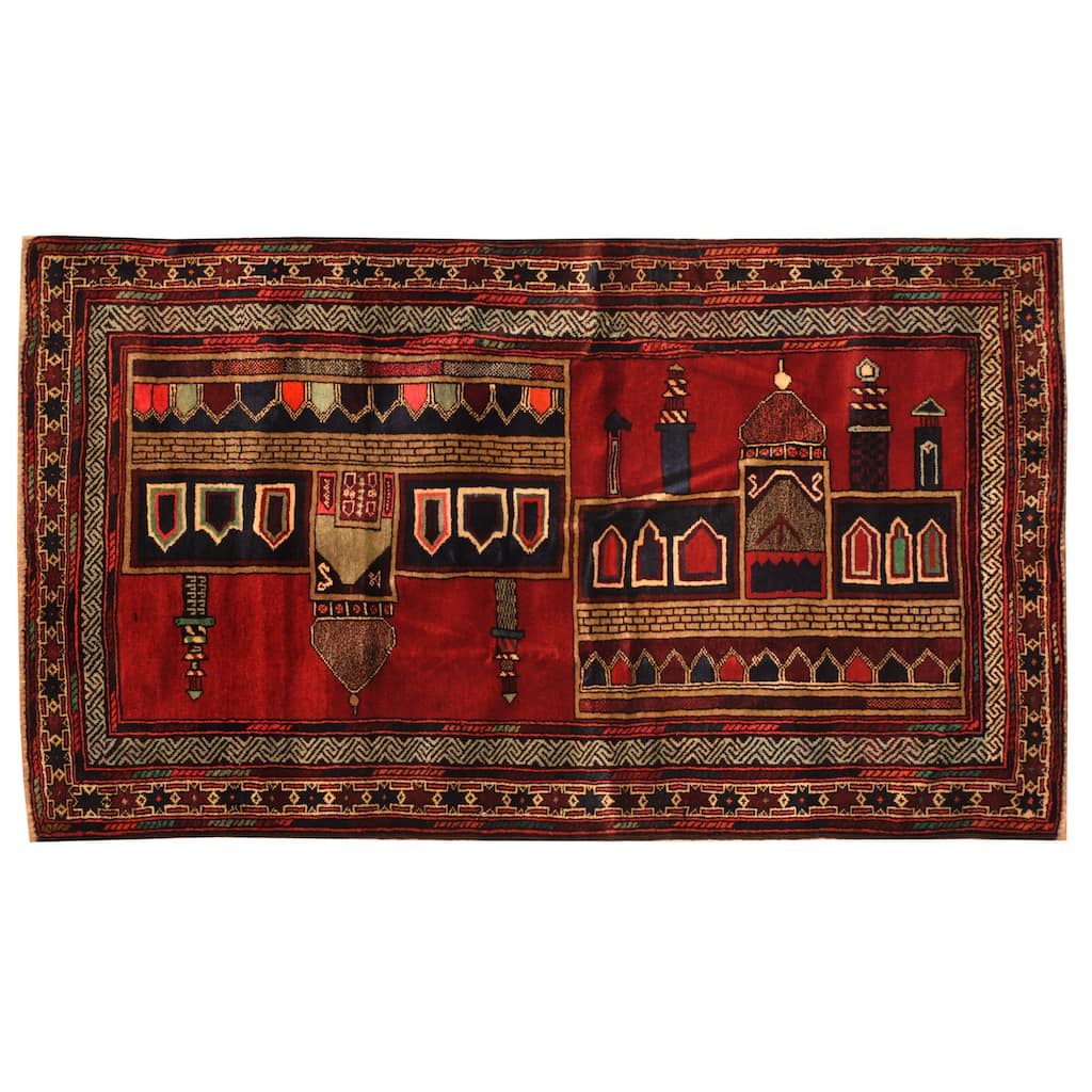 HERAT ORIENTAL Handmade One-of-a-Kind Balouchi Wool Rug - 2'9 x 4'10