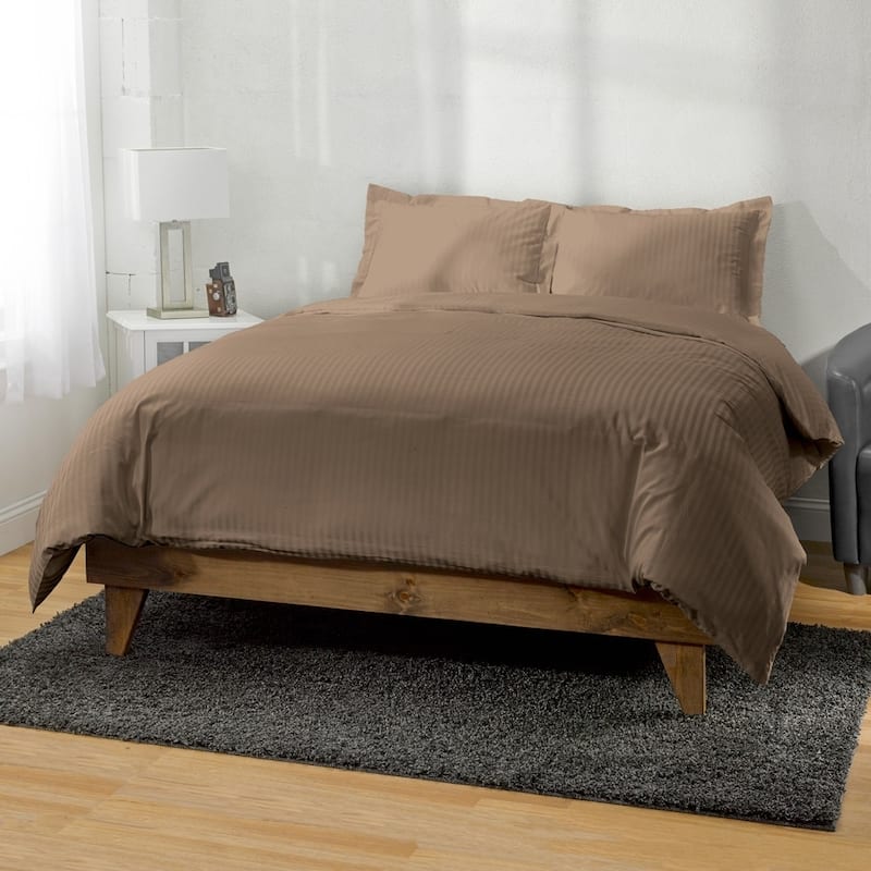 Kotter Home 650 Thread Count Striped Cotton Duvet Set