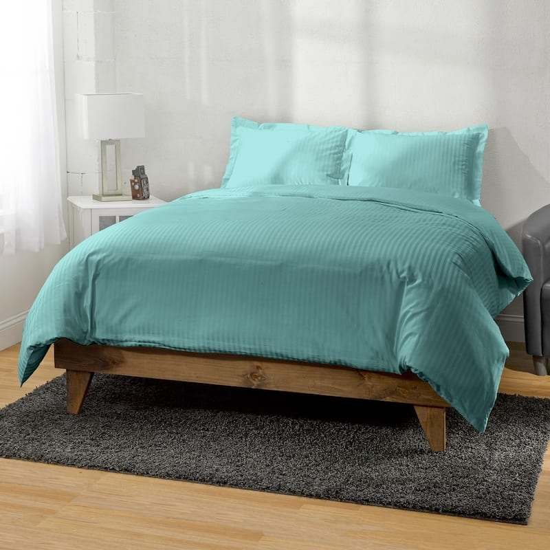 Kotter Home 650 Thread Count Striped Cotton Duvet Set