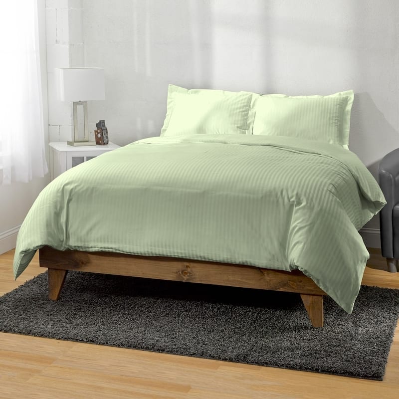 Kotter Home 650 Thread Count Striped Cotton Duvet Set