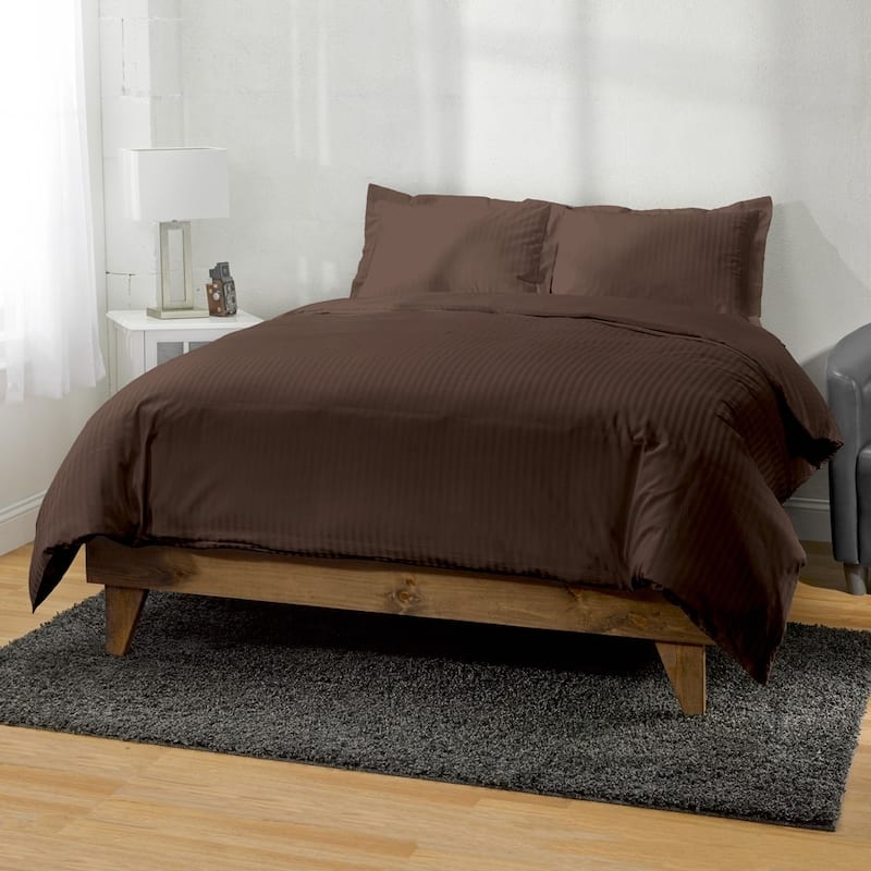 Kotter Home 650 Thread Count Striped Cotton Duvet Set