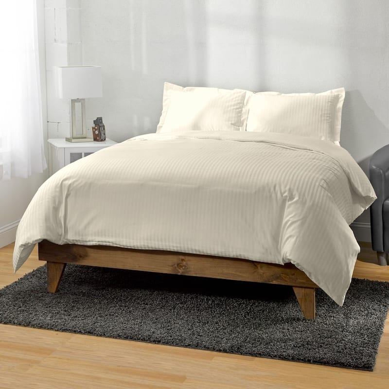 Kotter Home 650 Thread Count Striped Cotton Duvet Set